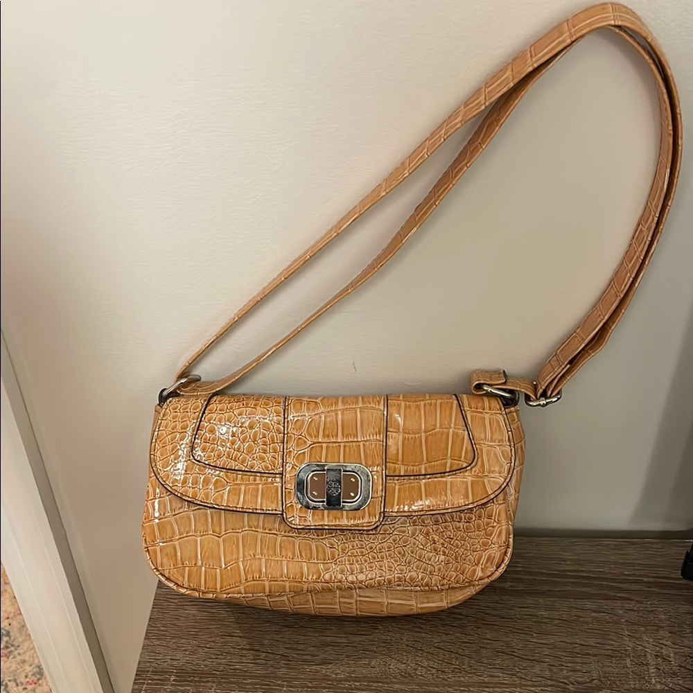 Gold Snake Skin Shoulder Bag